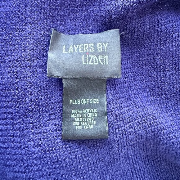 Layers By Lizden Marvelus Cardigan Womens Plus One Size Blue Acrylic Fringe - Picture 3 of 6